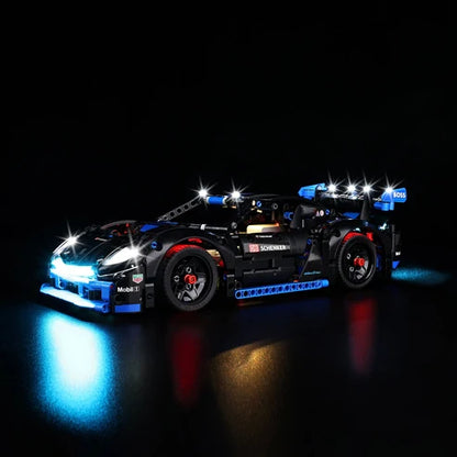 LEGO 42176 بورشه GT4 e-Performance حافظة عرض أكريليك مع حلقة إضاءة وخلفية مطبوعة بالأشعة فوق البنفسجية - صندوق عرض مقاوم للغبار