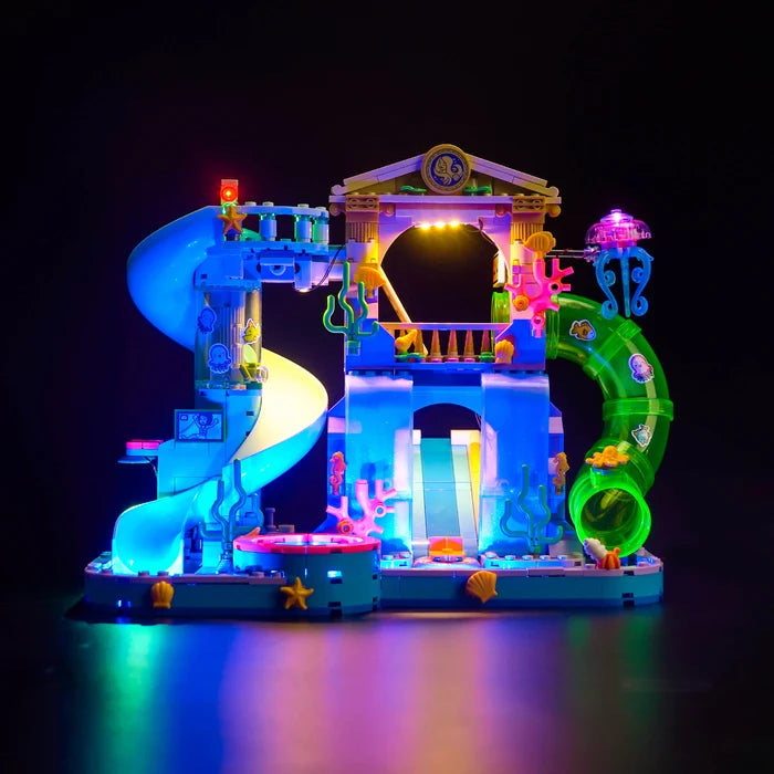 LEGO 42630 Heartlake City Water Park Caixa de Exibição Acrílica com Anel de Luz e Fundo UV - Vitrine à Prova de Poeira