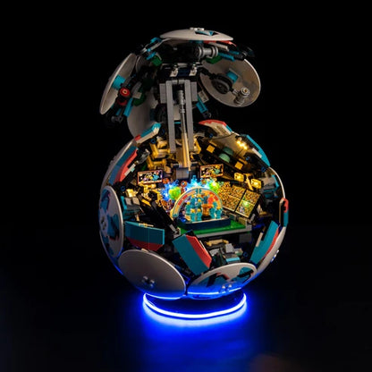 LEGO 43019 Soccer Ball Mirror Acrylic Display Case with Ring Light & UV-Printed Background - Dustproof Showcase