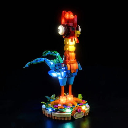 LEGO 43272 Heihei Spiegel-Acryl-Vitrine mit Ringlicht & UV-bedrucktem Hintergrund - Staubdichte Präsentationsvitrine