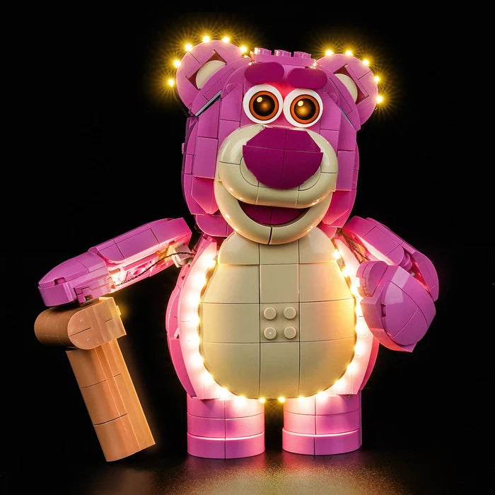 LEGO 43306 Lotso Mirror Acrylic Display Case with Ring Light & UV-Printed Background - Dustproof Showcase