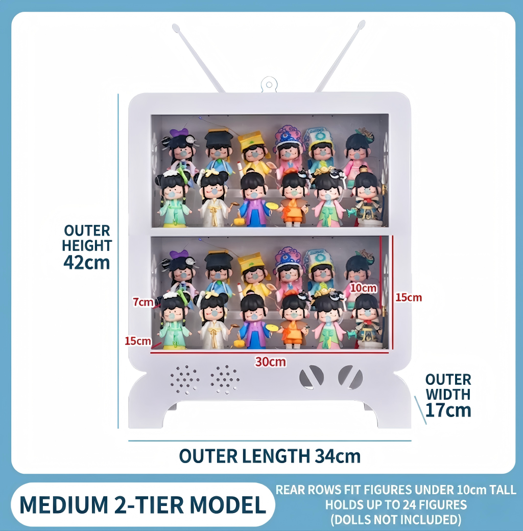 TV-BOX: Futuristic Pop Art Display Case - White Acrylic Showcase for Designer Toys & Trendy Collectibles - Creative "Live Show" Style Storage - Scoparius case