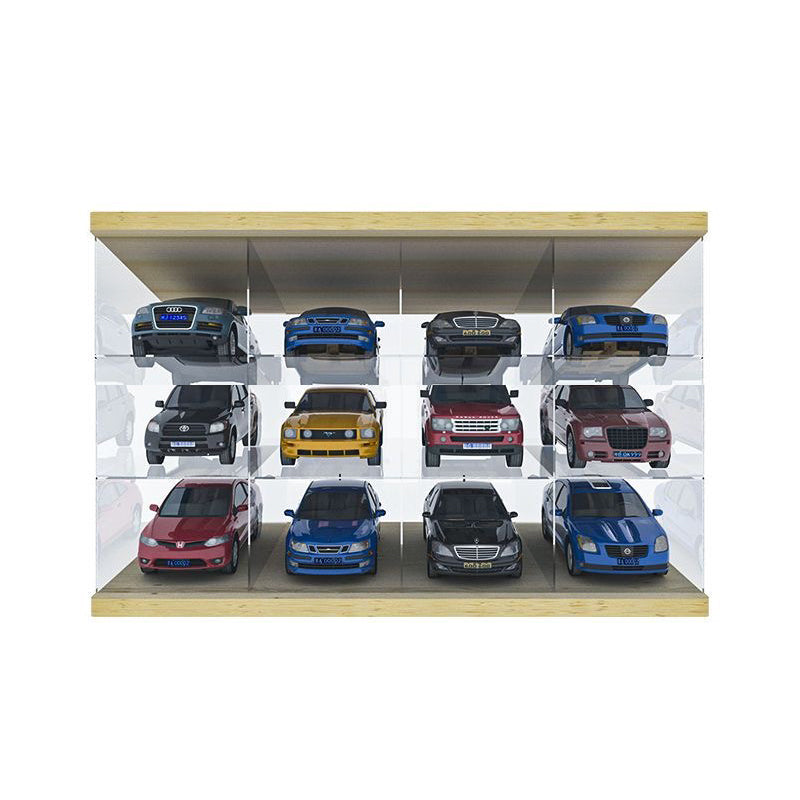 Sliding Door Acrylic Display Case, Wooden Base & Top Showcase, Dust-Proof Organizer for LEGO Speed Champions, Pop Mart Figures, and 1:64/1:32 Scale Cars