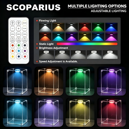 Scoparius® Modular Clear Acrylic Display Case - Dustproof Cube for Collectibles (Multiple Sizes)