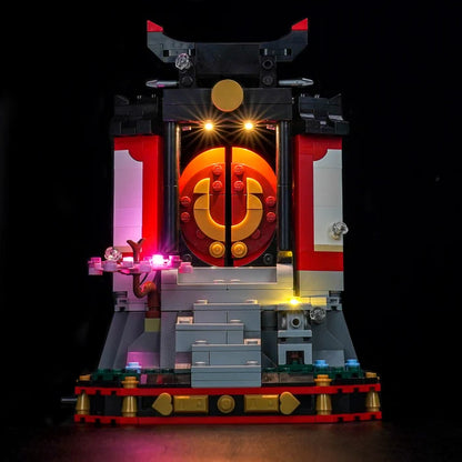 LEGO 71866 Ninja Character Display Mirror Acrylic Display Case with Ring Light & UV-Printed Background - Dustproof Showcase
