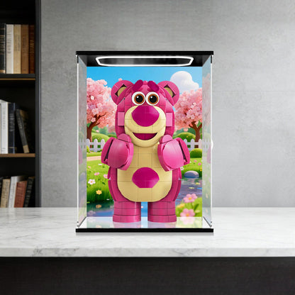 LEGO 43306 Lotso Mirror Display Case with Ring Light and Themed Background