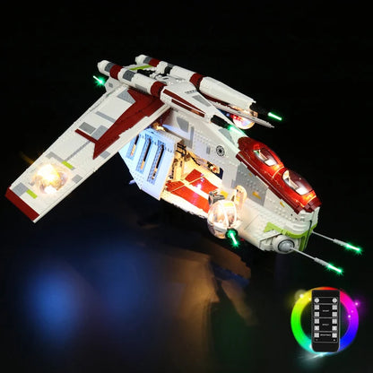 LEGO 75309 Republic Gunship Mirror Acrylic Display Case - Dustproof Showcase