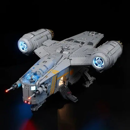 LEGO 75331 レイザー・クレスト ミラーアクリル展示ケース リングライト＆UVプリント背景付き - 防塵ショーケース