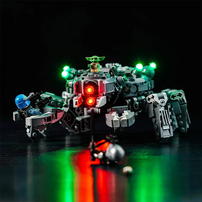 LEGO 75361 علبة عرض مرآة أكريليك مع إضاءة حلقية وخلفية مطبوعة بالأشعة فوق البنفسجية - صندوق عرض مقاوم للغبار