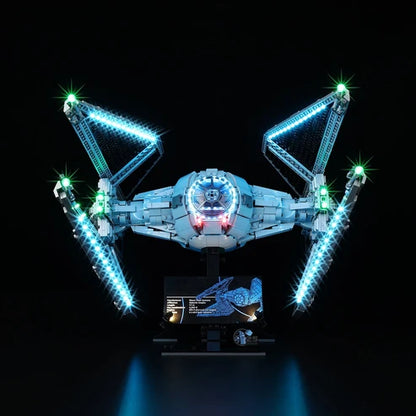 LEGO 75382 Vitrine de Exibição de Acrílico com Anel de Luz e Fundo Impresso em UV para TIE Interceptor - Vitrine à Prova de Poeira