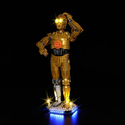 LEGO 75398 C-3PO Mirror Acrylic Display Case - Dustproof Showcase