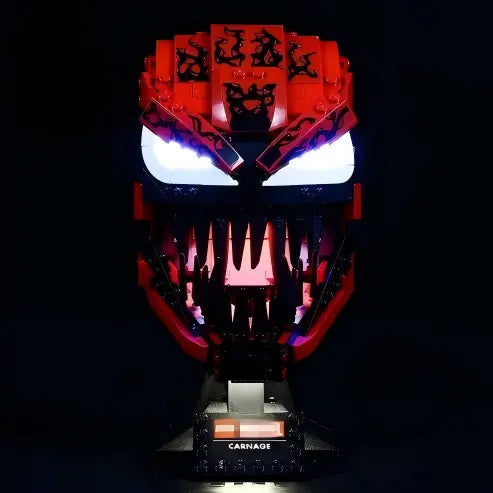 LEGO 76199 屠杀镜像亚克力展示盒，带环形灯和UV印刷背景 - 防尘展示柜