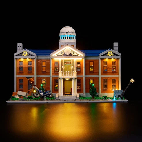 LEGO 76294 X-Men: La X-Mansion - Vetrina Acrilica con Specchio, Anello Luminoso e Sfondo UV - Custodia Antipolvere