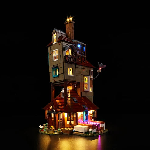LEGO 76437 A Toca - Edição de Colecionador Caixa de Exibição de Acrílico Espelhado com Luz de Anel e Fundo Impresso em UV - Vitrine à Prova de Poeira