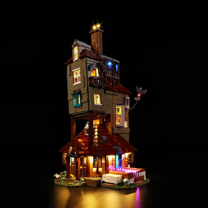 LEGO 76437 A Toca - Edição de Colecionador Caixa de Exibição de Acrílico Espelhado com Luz de Anel e Fundo Impresso em UV - Vitrine à Prova de Poeira