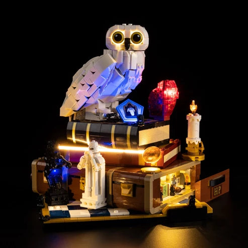 LEGO 76466 Sorcerer's Stone - Collectors' Edition Mirror Acrylic Display Case with Ring Light & UV-Printed Background - Dustproof Showcase