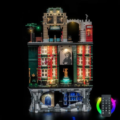 LEGO 76476 حقيبة عرض مرآة أكريليك فاخرة لإصدار وزارة السحر مع إضاءة حلقية وخلفية مطبوعة بالأشعة فوق البنفسجية - صندوق عرض مقاوم للغبار