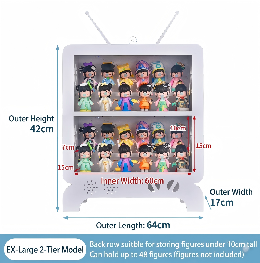 TV-BOX: Futuristic Pop Art Display Case - White Acrylic Showcase for Designer Toys & Trendy Collectibles - Creative "Live Show" Style Storage - Scoparius case