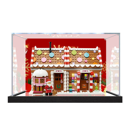 LEGO 40809 Festive Gingerbread House Mirror Display Case with UV-Printed Themed Background