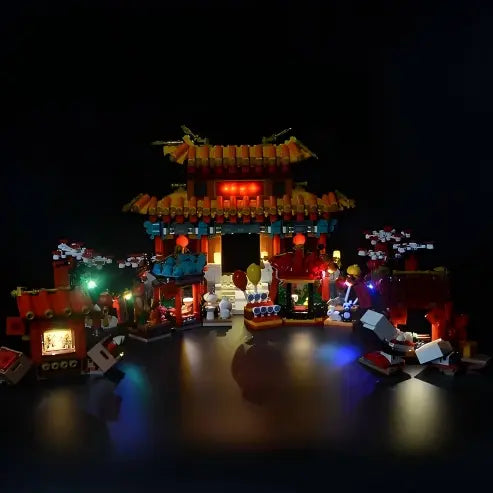 LEGO 80105 Vetrina espositiva in acrilico a specchio per la Fiera del Tempio del Capodanno Cinese - Espositore antipolvere