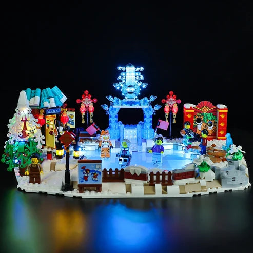 LEGO 80109 Lunar New Year Ice Festival Mirror Acrylic Display Case - Dustproof Showcase