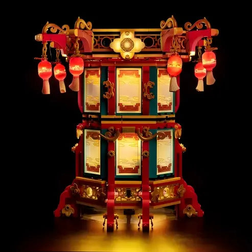 LEGO 80116 Mirror Mirror Custodia Espositiva in Acrilico con Anello Luminoso e Sfondo Stampato UV - Vetrina Antipolvere