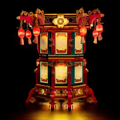 LEGO 80116 Mirror Mirror Custodia Espositiva in Acrilico con Anello Luminoso e Sfondo Stampato UV - Vetrina Antipolvere