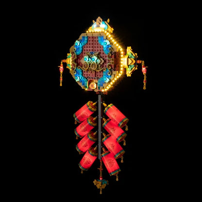 LEGO 80118 Fortune Firecracker Coffret de Présentation Miroir en Acrylique avec Lumière Annulaire et Fond UV - Vitrine Anti-Poussière