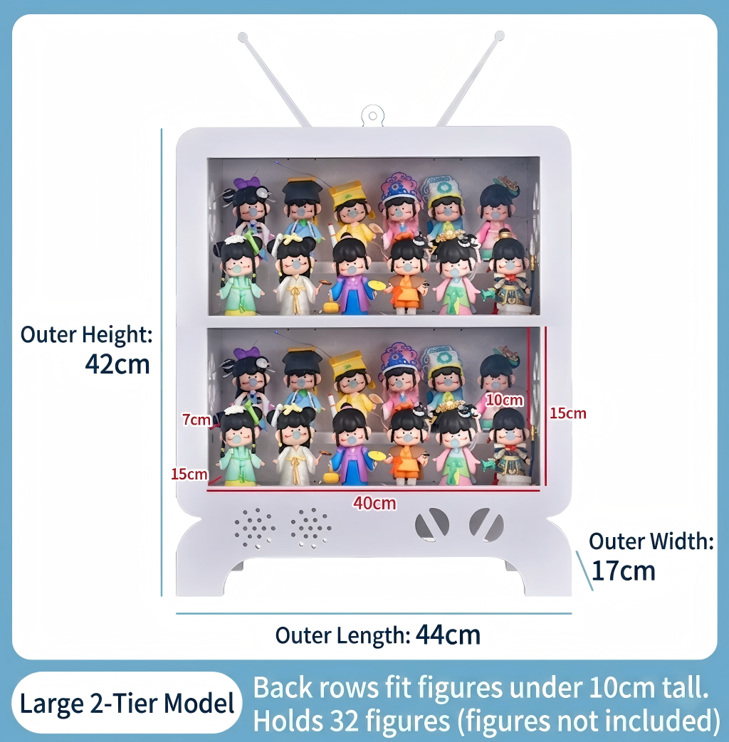 TV-BOX: Futuristic Pop Art Display Case - White Acrylic Showcase for Designer Toys & Trendy Collectibles - Creative "Live Show" Style Storage - Scoparius case