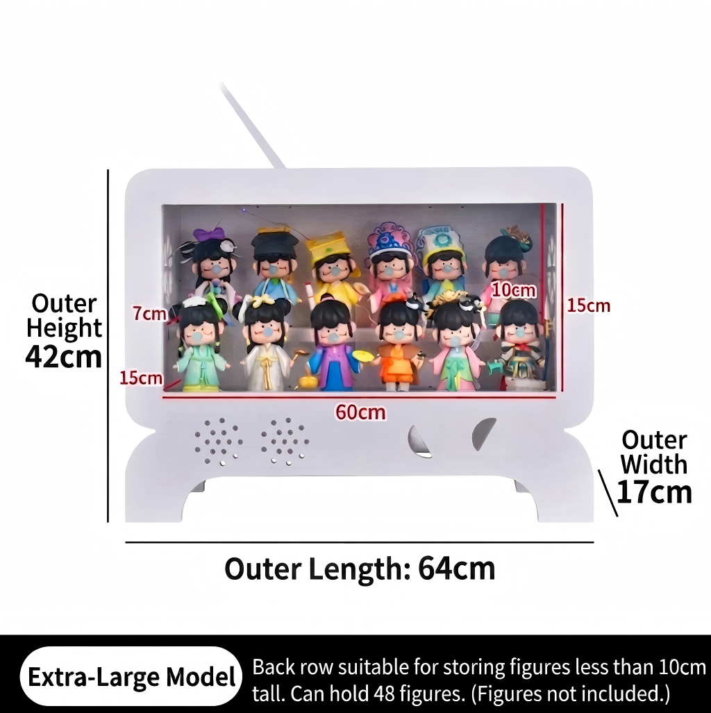TV-BOX: Futuristic Pop Art Display Case - White Acrylic Showcase for Designer Toys & Trendy Collectibles - Creative "Live Show" Style Storage - Scoparius case