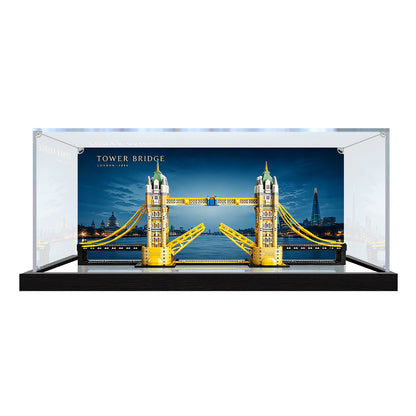 LEGO 21067 London Tower Bridge Mirror Display Case with UV-Printed Themed Background