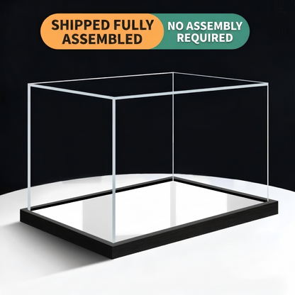 Professional Exhibition Display Case | Seamless Acrylic Cover & Luxury Matte Brushed Black Base