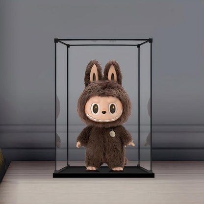 Pop Mart Zimomo Mirror Acrylic Display Case with Ring Light & UV-Printed Background - Dustproof Showcase