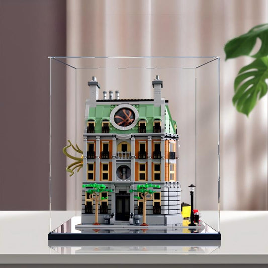 Acrylic Display Case for LEGO 76218 Sanctum Sanctorum, with Themed Printed Background & Dustproof Box