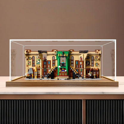 LEGO 76478 Harry Potter Book Nook: Dumbledore's Office Mirror Acrylic Display Case with Ring Light & UV-Printed Background - Dustproof Showcase