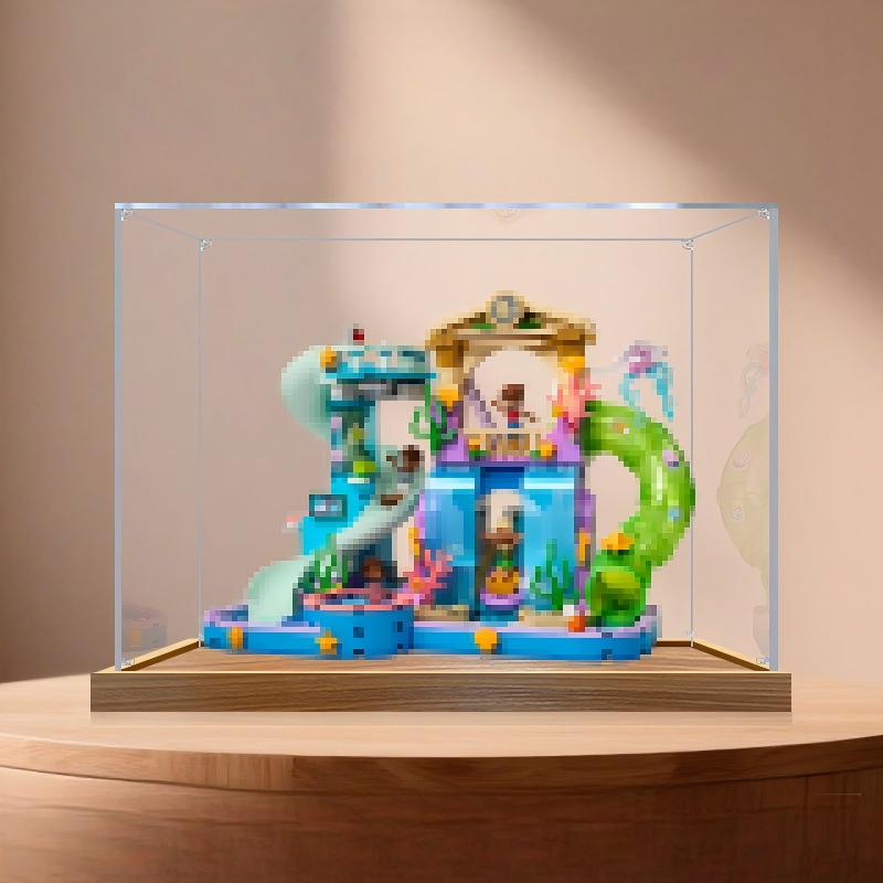 LEGO 42630 Heartlake City Water Park Caixa de Exibição Acrílica com Anel de Luz e Fundo UV - Vitrine à Prova de Poeira