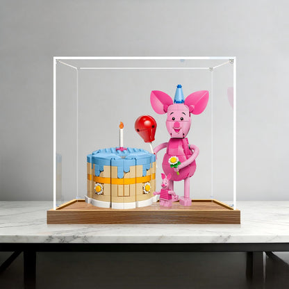 LEGO 43305 Piglet's Birthday Fun Specchio Acrilico con Luce ad Anello e Sfondo Stampato UV - Vetrina Antipolvere