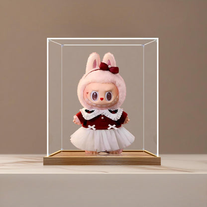 Pop Mart Twinklu Fairy Tale Mirror Acrylic Display Case with Ring Light & UV-Printed Background - Dustproof Showcase