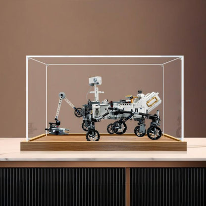 LEGO 42158 NASA Mars Rover Perseverance Mirror Akryl Udstillingsæske med Ringlys & UV-trykt Baggrund - Støvtæt Showcase