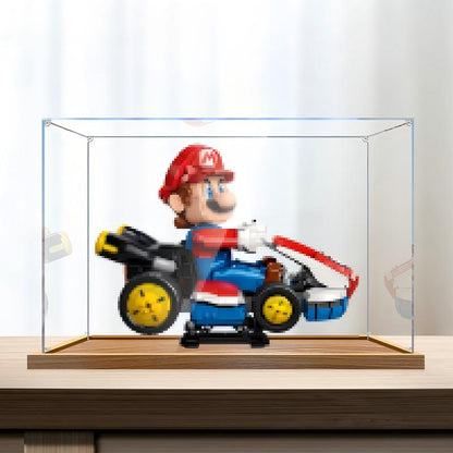 LEGO 72037 マリオカート - マリオ＆スタンダードカート ミラーアクリルディスプレイケース リングライト＆UVプリント背景付き - 防塵ショーケース