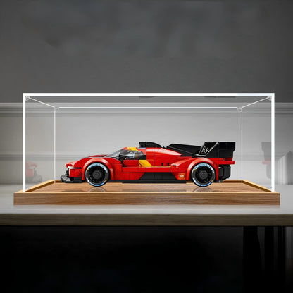 LEGO 77260 Fast & Furious Toyota Supra MK4 Mirror Acrylic Display Case with Ring Light & UV-Printed Background - Dustproof Showcase