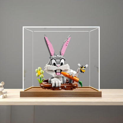 LEGO 40920 Bugs Bunny Mirror Acrylic Display Case with Ring Light & UV-Printed Background - Dustproof Showcase