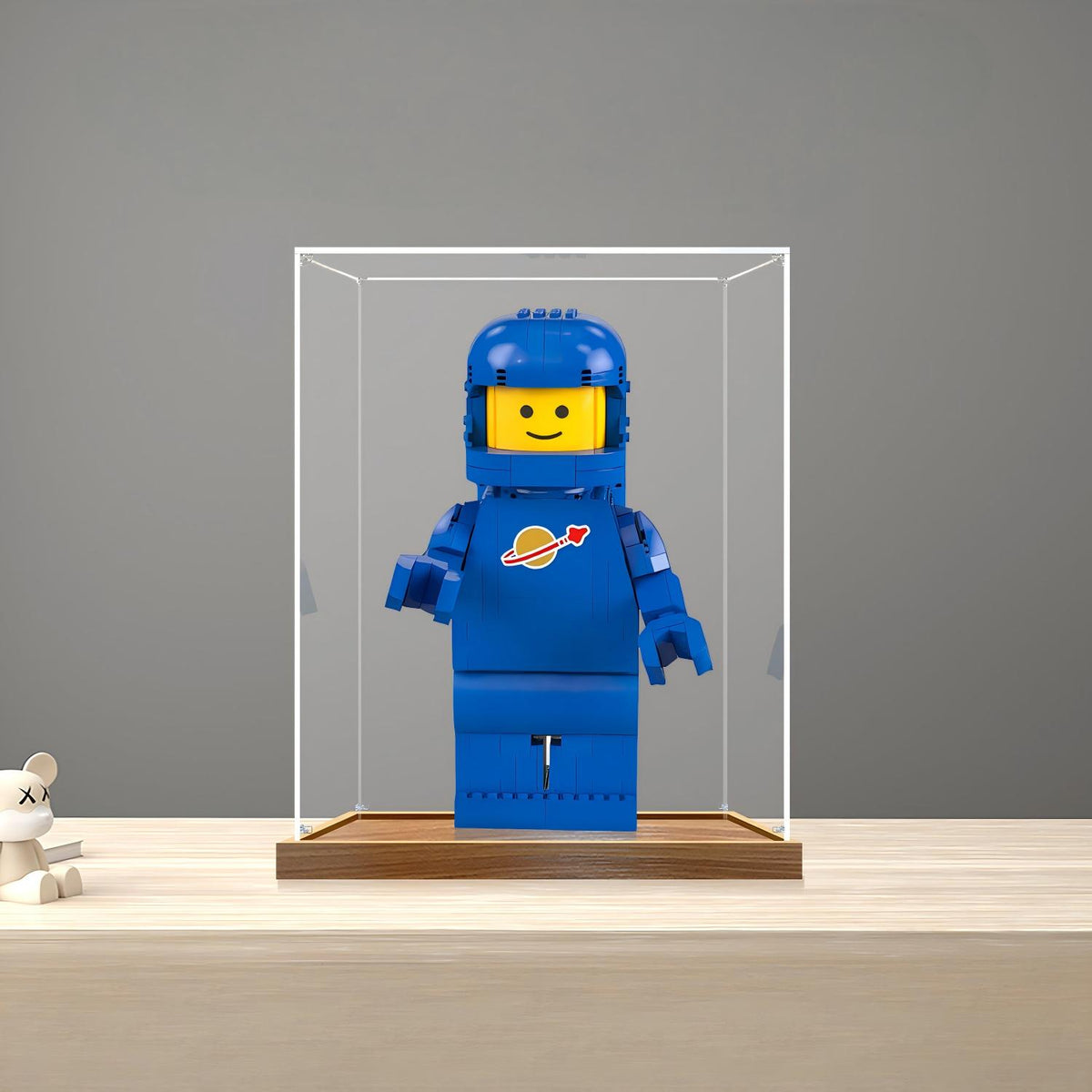 LEGO 40921 Espelho Espelho Caixa de Exibição em Acrílico com Luz de Anel e Fundo Impresso em UV - Vitrine à Prova de Poeira