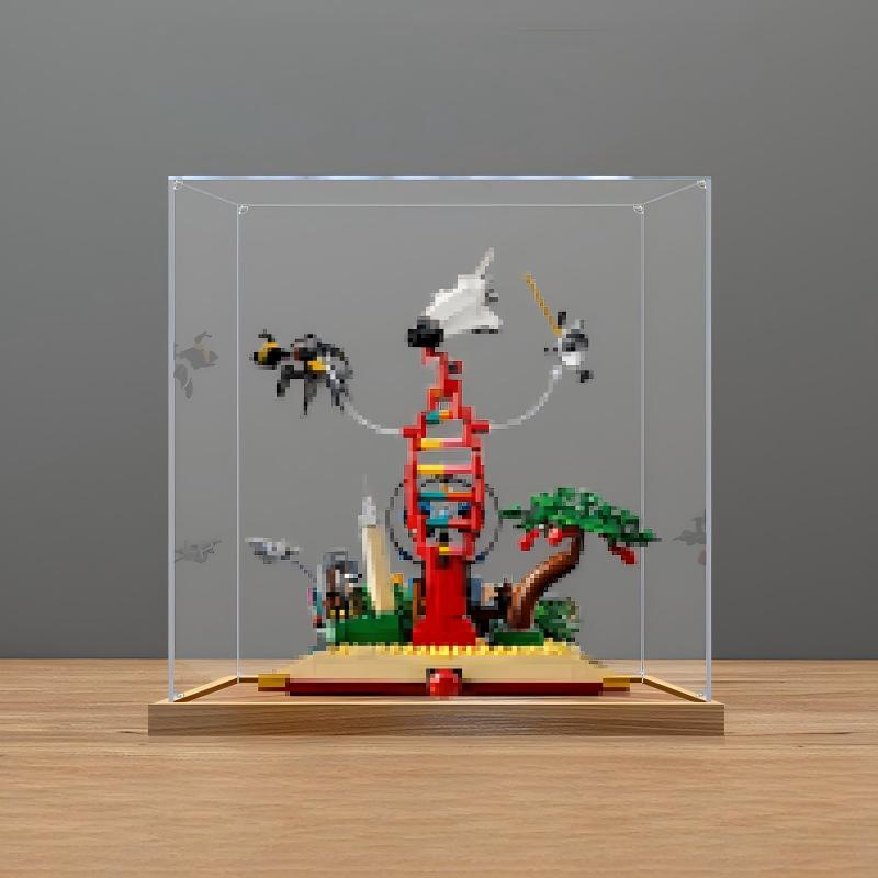 LEGO 21355 Die Evolution der STEM Spiegel-Acryl-Vitrine mit UV-bedrucktem Themenhintergrund - Staubdichte Präsentationsvitrine