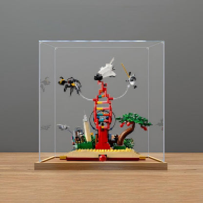 LEGO 21355 Die Evolution der STEM Spiegel-Acryl-Vitrine mit UV-bedrucktem Themenhintergrund - Staubdichte Präsentationsvitrine