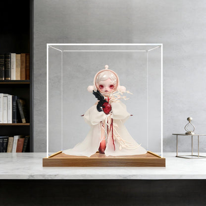 Pop Mart Messenger From Another World Mirror Acrylic Display Case with Ring Light & UV-Printed Background - Dustproof Showcase