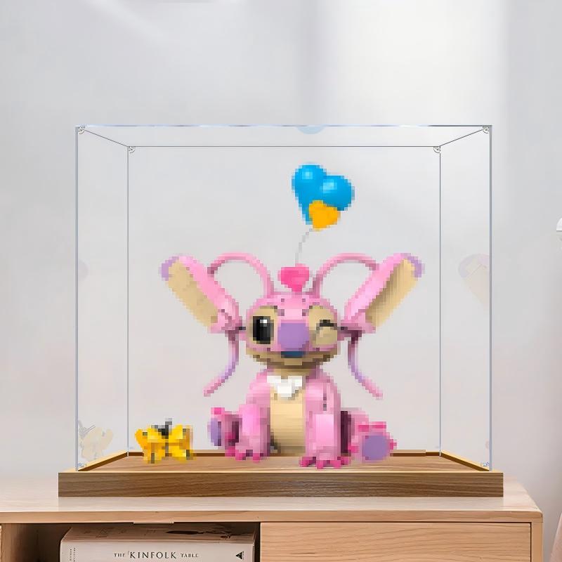 LEGO 43257 Angel Spejl Akryl Display Case med Ringlys & UV-trykt Baggrund - Støvtæt Udstillingsmontre