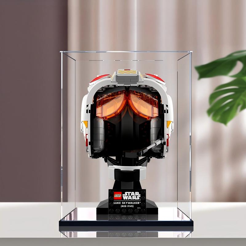 LEGO 75327 Luke Skywalker (Red Five) Helmet Mirror Acrylic Display Case - Dustproof Showcase