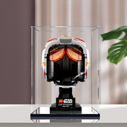 LEGO 75327 Luke Skywalker (Red Five) Helmet Mirror Acrylic Display Case - Dustproof Showcase
