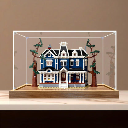 LEGO 11370 The Creel House Mirror Acrylic Display Case with Ring Light & UV-Printed Background - Dustproof Showcase